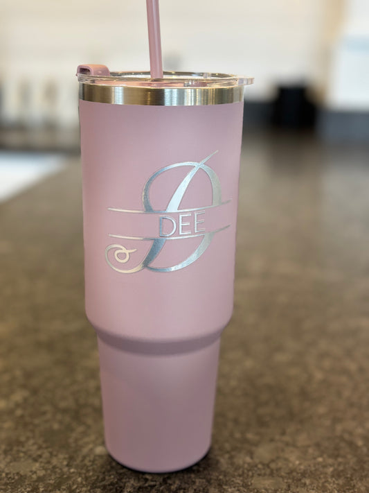 40oz Personalized Tumbler - Custom Name/Initial Design